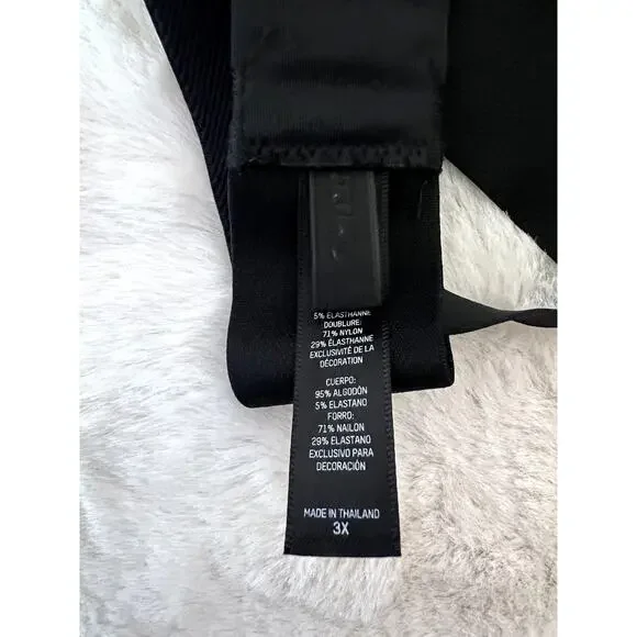 SKIMS Cotton Rib Triangle Bralette 3X Onyx Black Comfy Chic - Picture 6 of 6